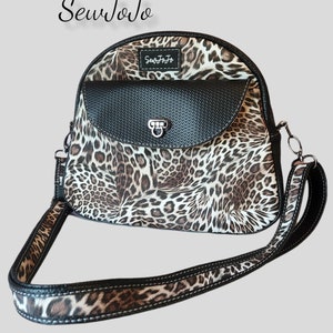 Animal Print Bowler Bag: Vinyl Crossbody Shoulder Bag