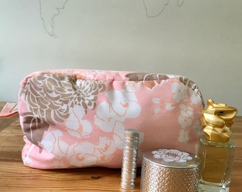 Pink vintage fabric toiletry bag