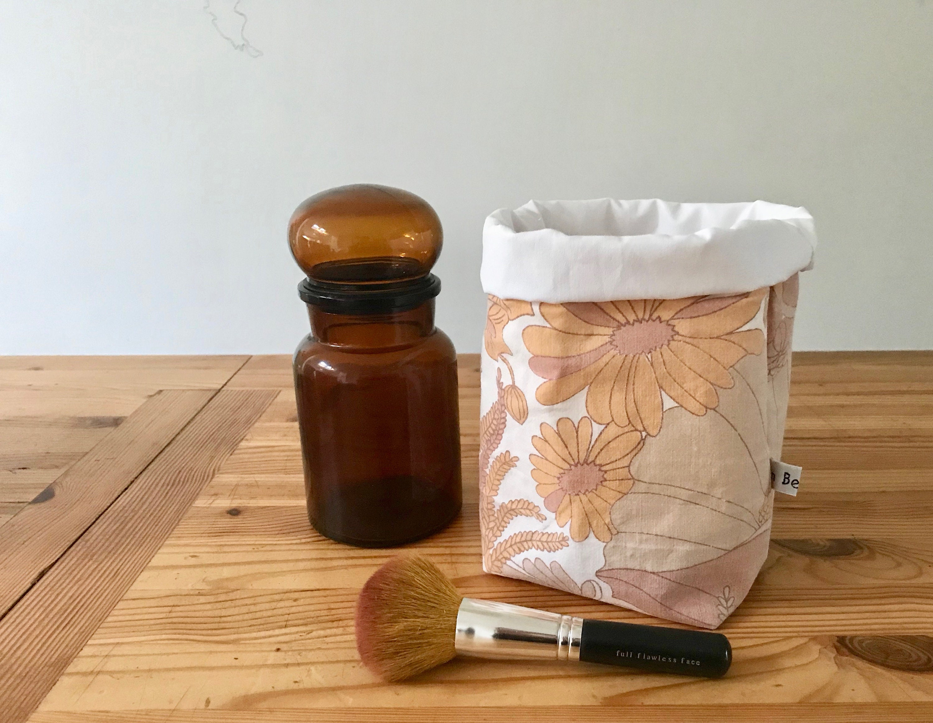 Vide-Poches Tissu Fleurs Rose Vintage