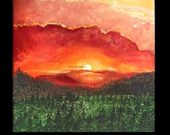 Dawn of a Radiant Sun - Art - Original Art- Canvas- Textile Art