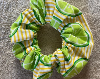 Limes Scrunchie with hidden pocket