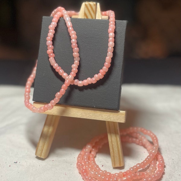 Coral Seed Bead Bracelet