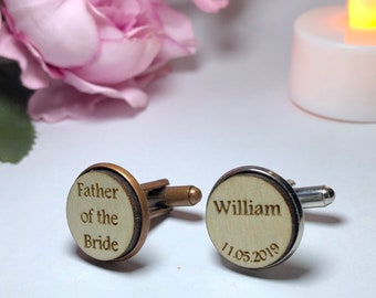 Father of the bride Cufflinks / Personalized cufflinks / Wedding cufflinks / Groom cufflink