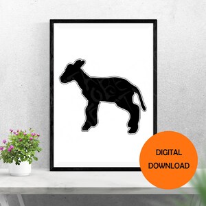 Show Lamb digital download, lamb siluet, SVG, PNG, AI files download, Digital wall art, lamb profile design