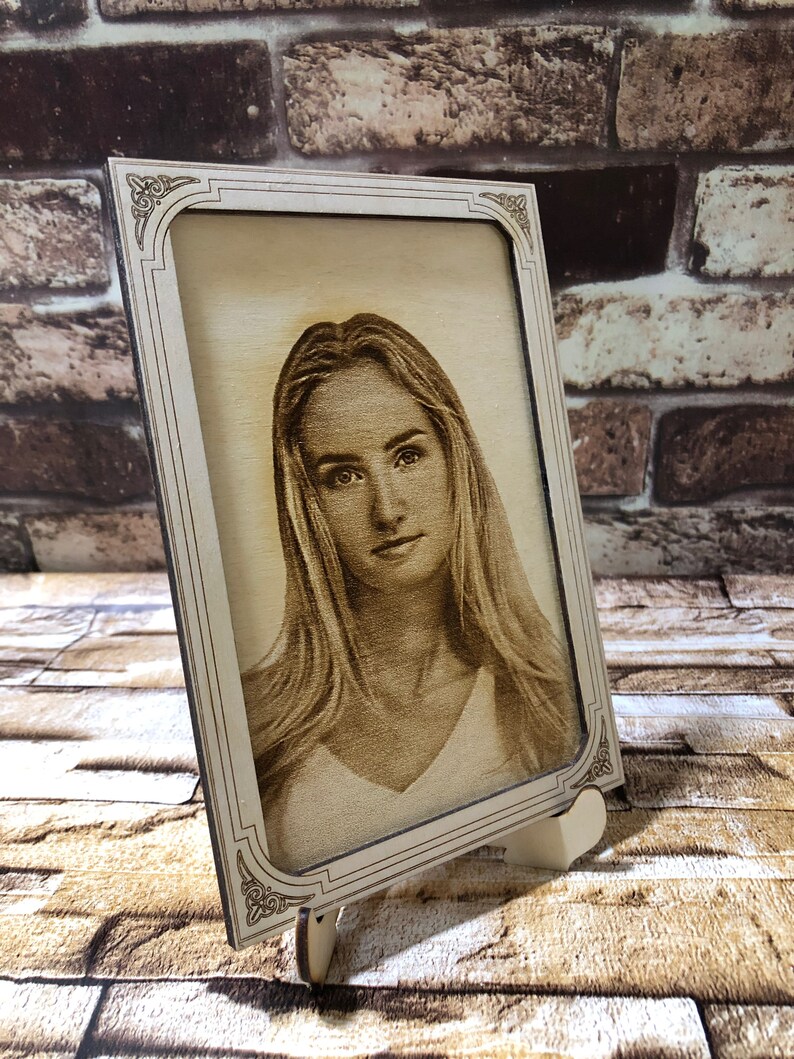 Engraved Photo on Wood / Photo on Wood / Engraved Wood Photo / Etsy