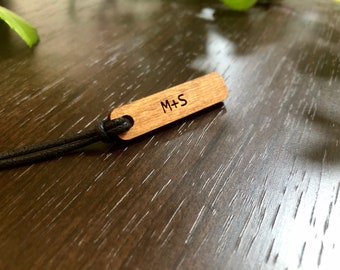 wooden Love Necklace / wood necklace / Personalized custom words necklace / love you necklace / Gift for Him Her