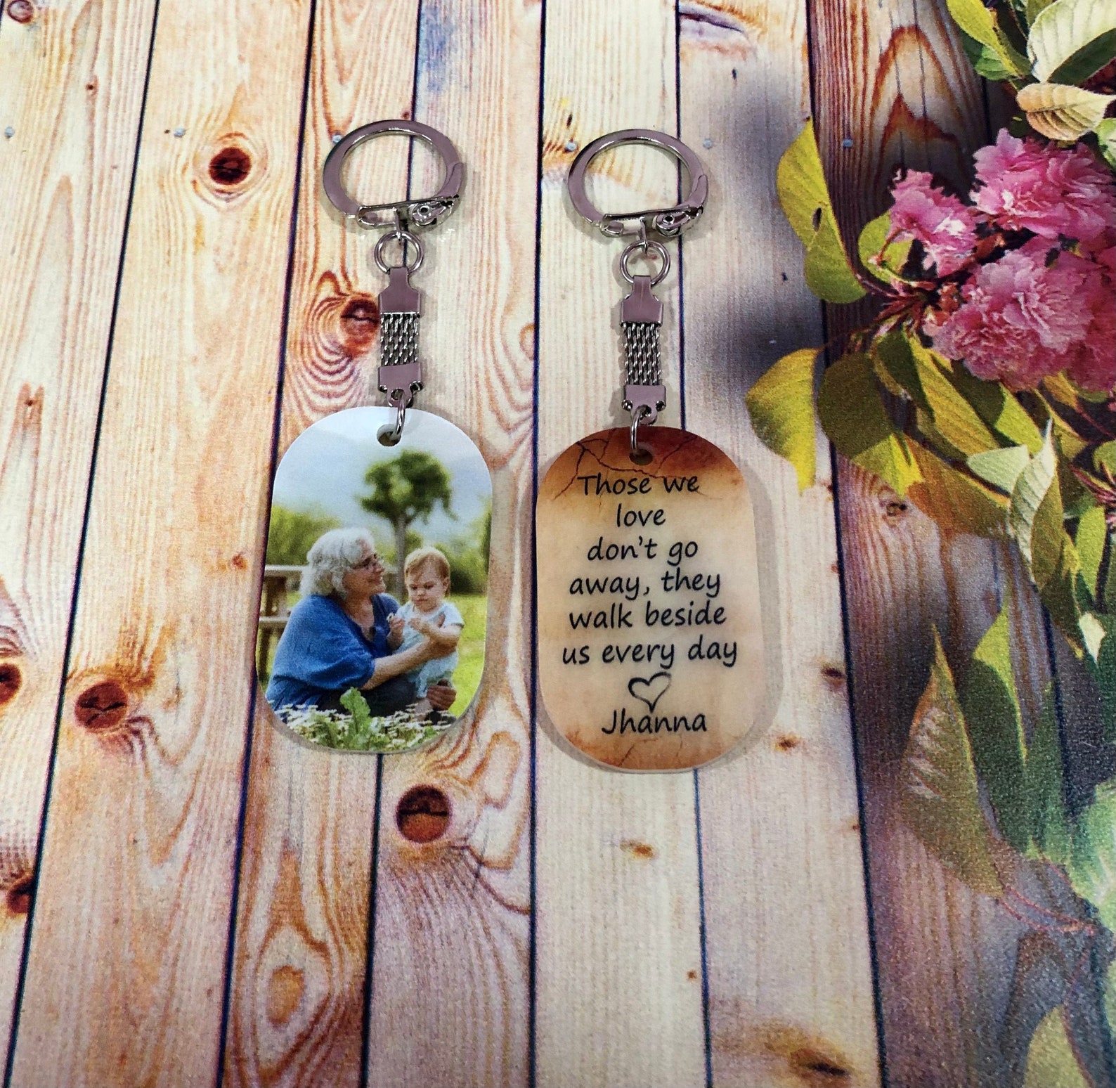 Memorial photo keychain loss of loved one keychain. those we Etsy