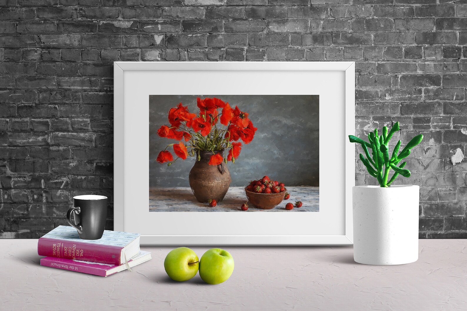 Painted Red Flowers Wall Decor Flowers Oil Painting Flowers Etsy