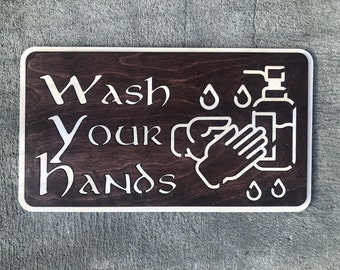 Wash your hands bathroom sign / Bathroom wall Decor / Bathroom sign / wash your hands sign / bathroom wall art / bathroom signs