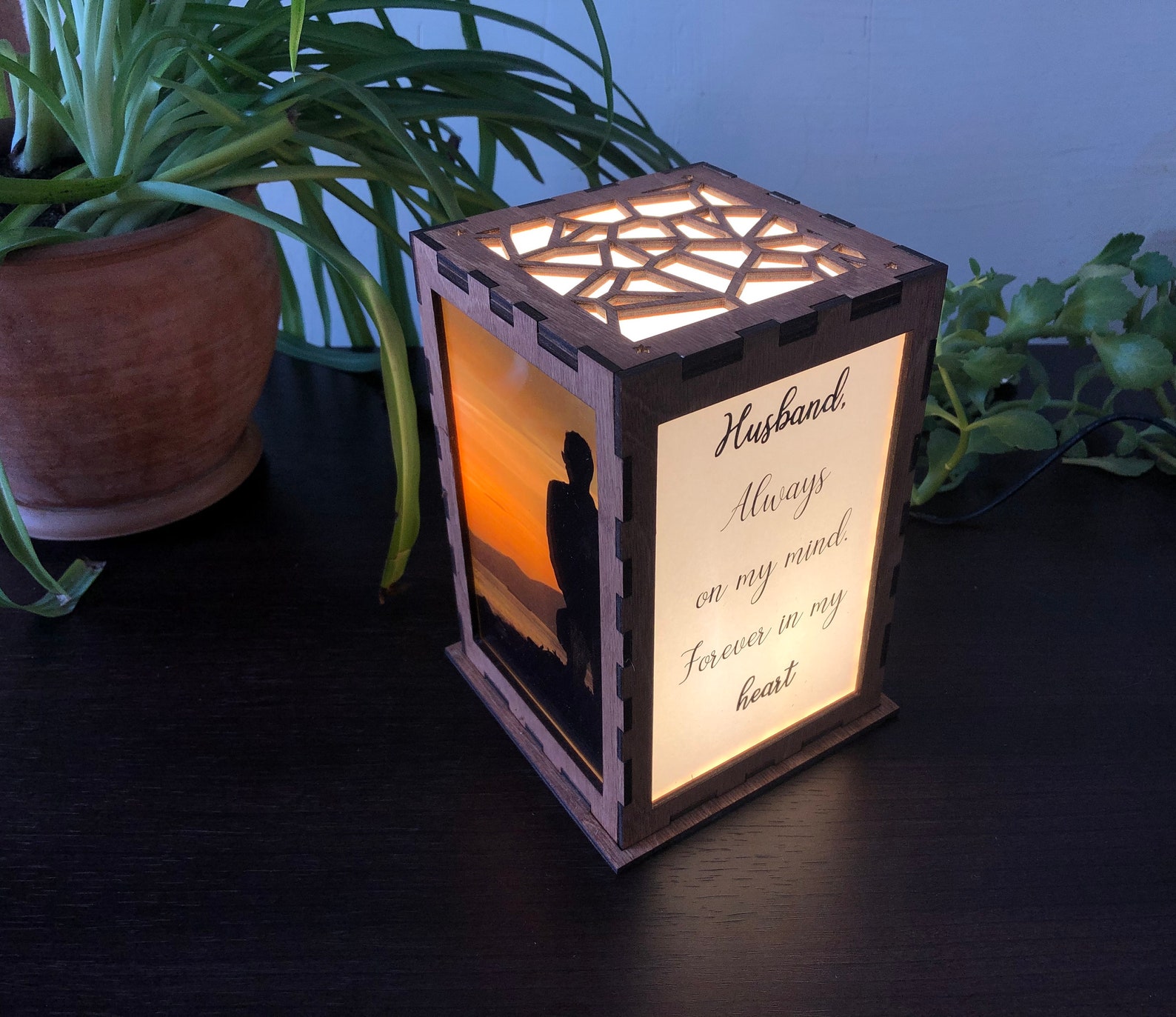 Memorial Lantern Husband / Memorial Photo Lantern Husband Etsy