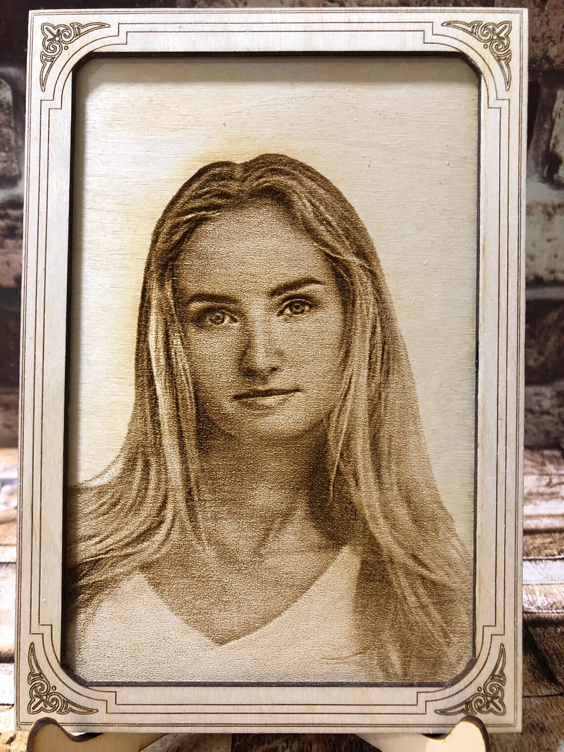 Engraved Photo on Wood / Photo on Wood / Engraved Wood Photo / Etsy