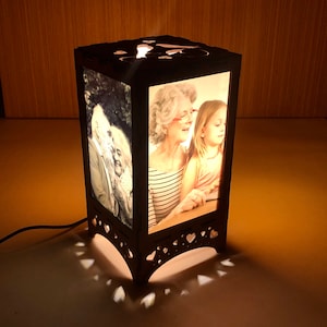 Memory photo lantern / Grandparents photo frame  / light box with pictures / Photo lantern for grandma / grandpa memorial lantern