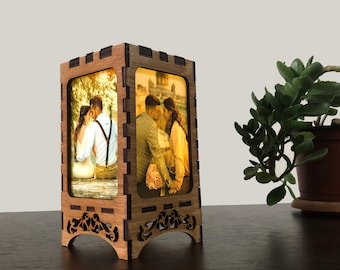 Memorial gift photo lantern, Memorial lantern with photos, Remembrance photo lantern, personalized gift, memorial plaque