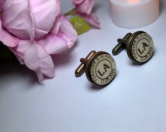 Personalized cufflinks / Wooden cufflinks / Anniversary Cufflinks / Engraved wood cufflinks / personalized custom cufflinks