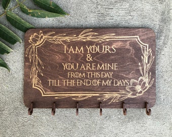 Game of Thrones inspired I am yours and you are mine key holder for wall / wall key holder / keys organizer / key rack