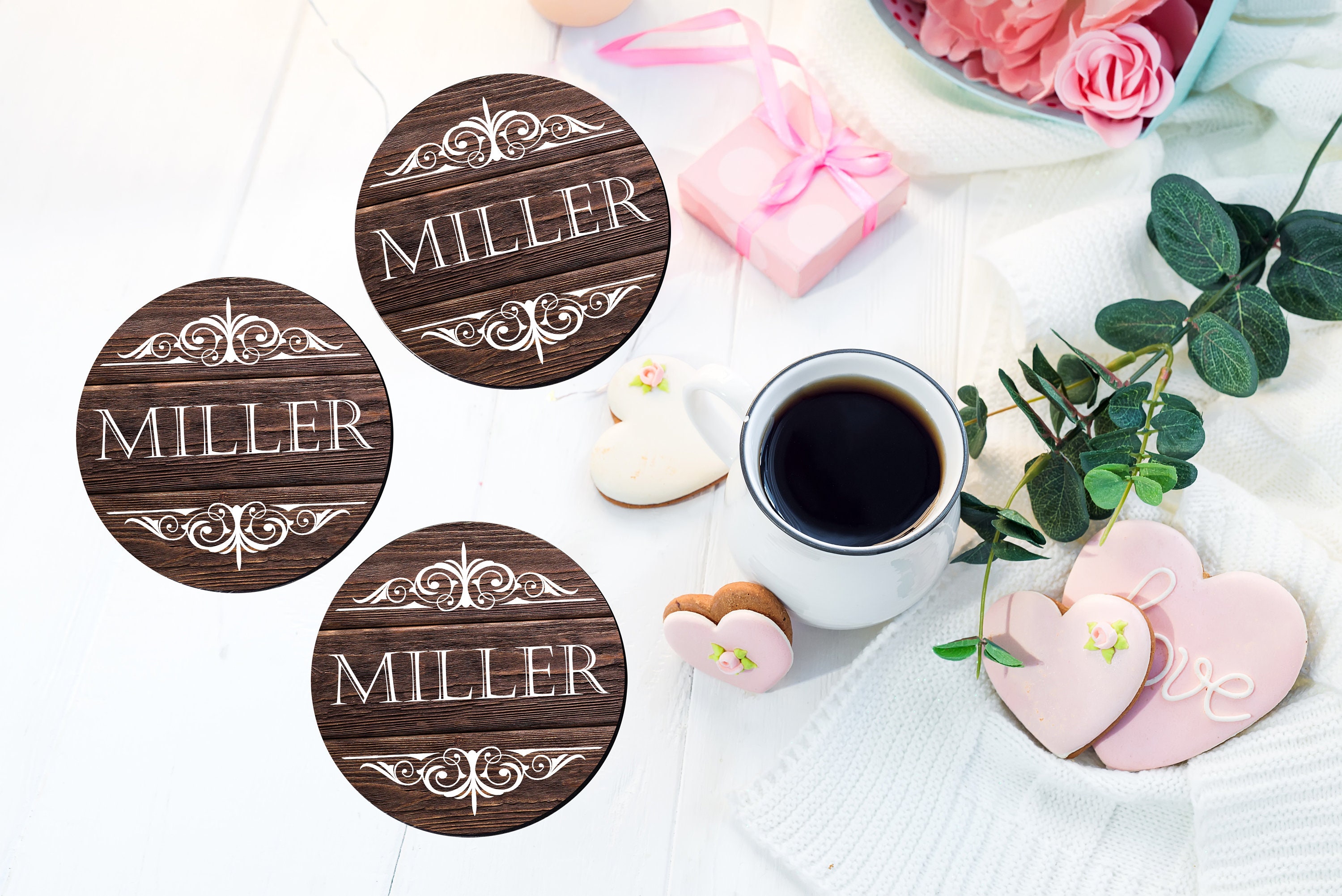 Personalized drink coasters / Coasters set / printed coasters Etsy