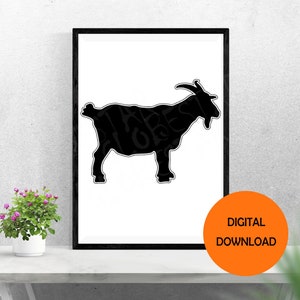 Show goat digital download, goat siluet, SVG, PNG, AI files download, Digital wall art, goat profile design