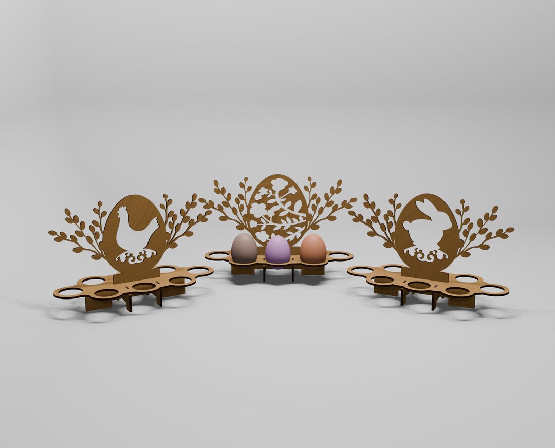 Laser Cut Easter SVG Egg Holder Bunny Vector File for Laser Cutting ...