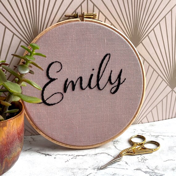Custom Name Modern Embroidery Hoop