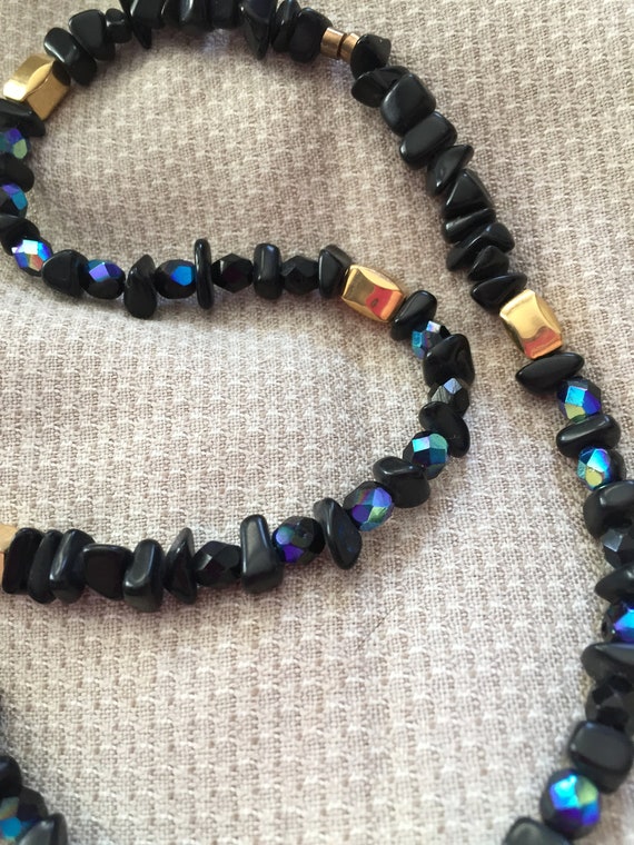 ONYX CHIPS NECKLACE (free shipping)  30  inches  … - image 4