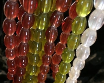 OVAL ACRYLIC GLASS  beads   11 x 8 mm   8 inch strands