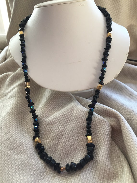 ONYX CHIPS NECKLACE (free shipping)  30  inches  … - image 5