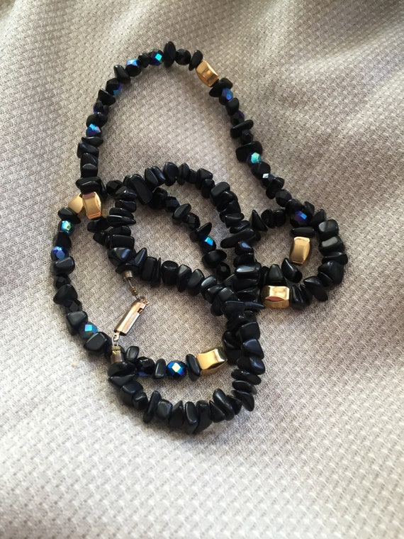 ONYX CHIPS NECKLACE (free shipping)  30  inches  … - image 2