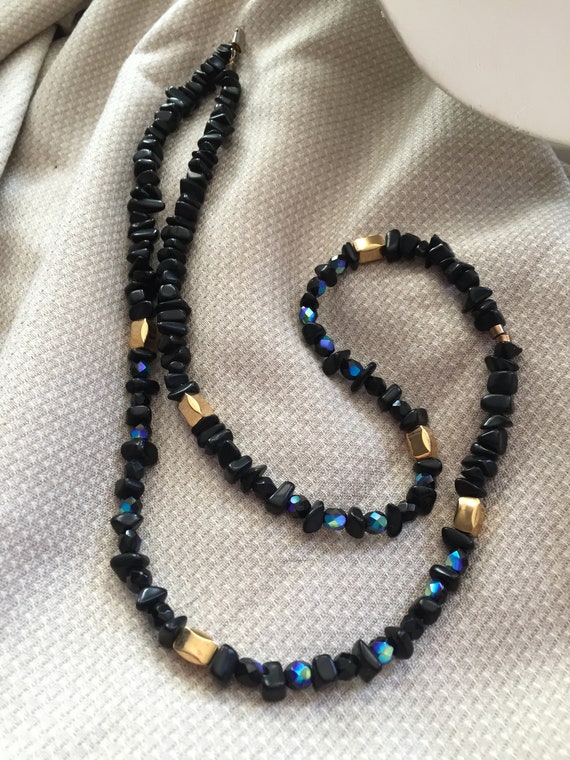 ONYX CHIPS NECKLACE (free shipping)  30  inches  … - image 3