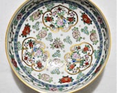 Vintage Japanese hand painted Floral and bird Gold Imari porcelain bowl 6.5 quot D