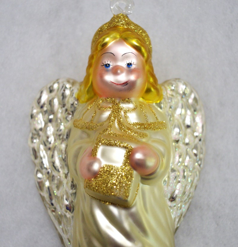 Vintage 6.5 hand painted mercury glass angel with Etsy