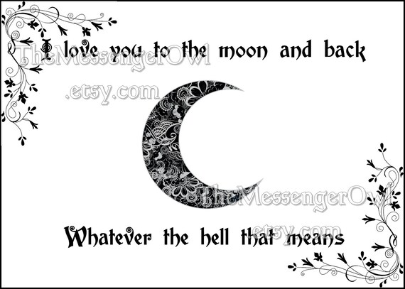 I Love You To The Moon And Back Card Printable Romantic Etsy I Love You To The Moon And Back Card Printable Romantic Etsy