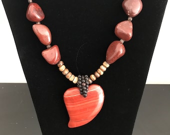 One of a kind, Red Jasper Necklace, Red Jasper Pendant