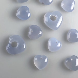 Chalcedony heart 2/3 cm // Chalcedony heart, pendant