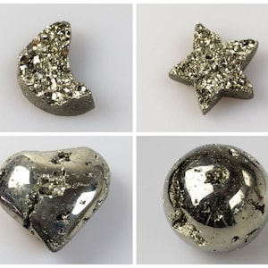 Pyrite / Heart, Sphere, Drusy, Pyrite on Matrix, Cubic Pyrite // Heart-shaped paperweight in pyrite, pyrite sphere, drusy, mineral