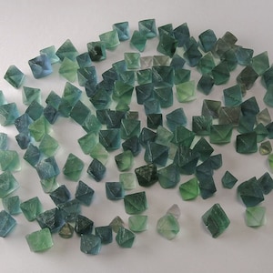 Raw FLUORITE OCTAHEDRONS - Green and Purple - Small and Large // Raw Fluorite OCTAHEDRONS Green and Purple