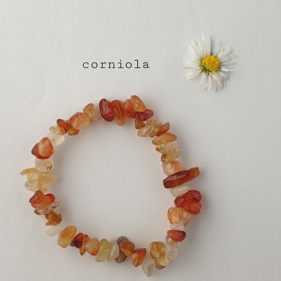 natural carnelian chips Carnelian crystal bracelet 