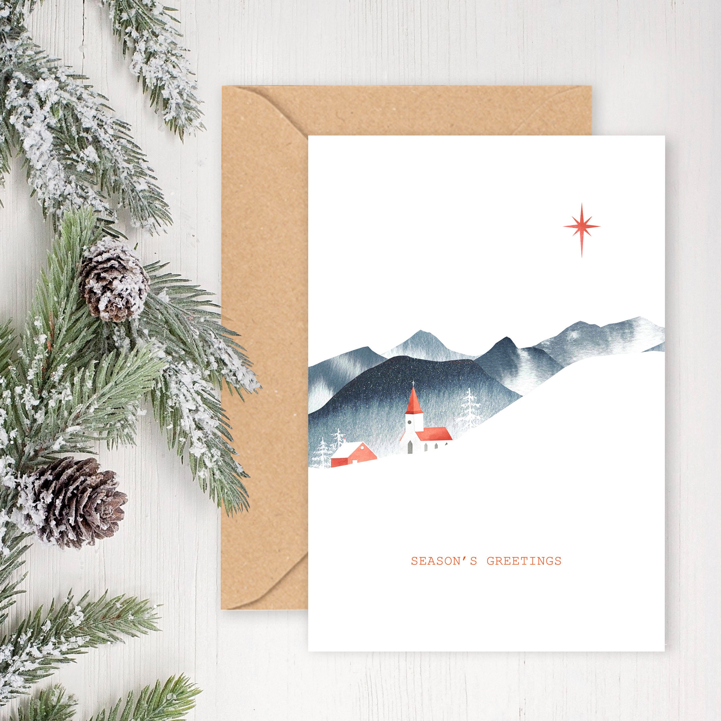 Download Nordic Christmas Pack Of 4 Cards Nordic Card Scandi Card Etsy