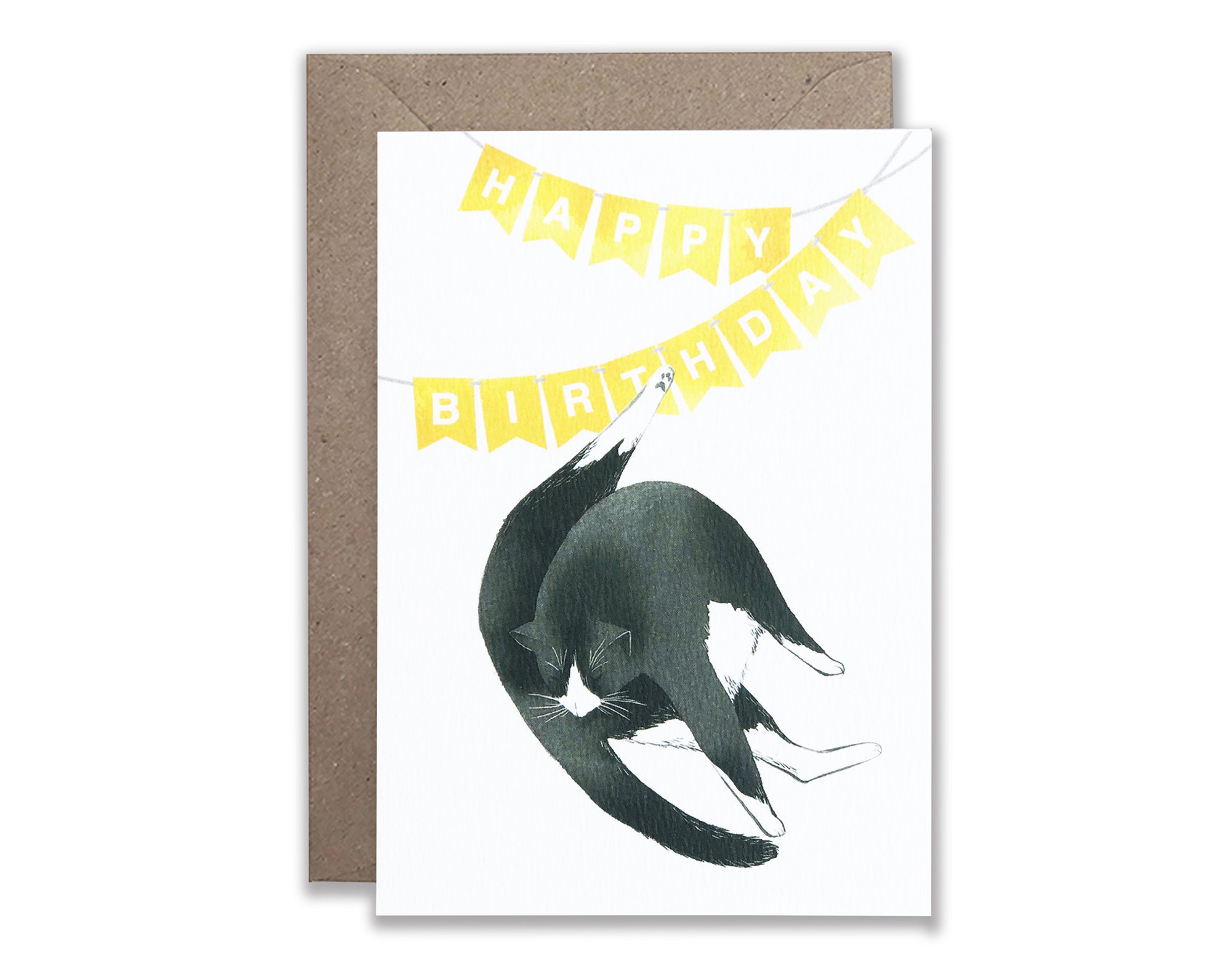 cat card cat birthday card cat birthday cat illustration etsy