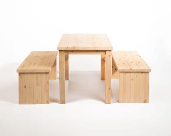 Ruby Tamar Table & Bench Set