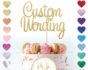 Custom cake topper, glitter cake topper, large cake topper, personalised cake topper,glitter cake topper, any wording name age personalized
