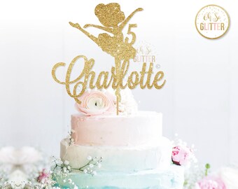 Ballerina cake topper, Ballerina topper, cupcake toppers, glitter cupcake topper, gold glitter cake topper,Ballerina invite, Ballerina party