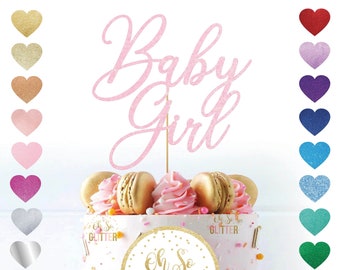 Baby Girl cake topper, new italic glitter cake topper, gold glitter cake topper,celebration, baby shower, gender reveal party