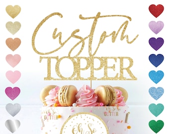 Customised cake topper, glitter custom cake topper, script cake topper, personalised, wedding cake topper, birthday, cake swirly