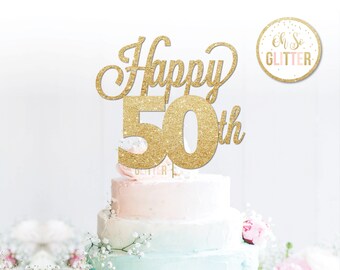 50th cake topper etsy