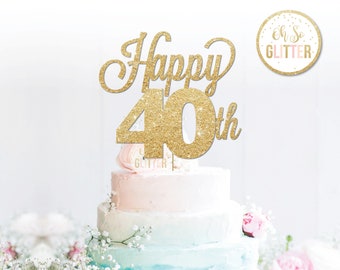 40th cake topper etsy