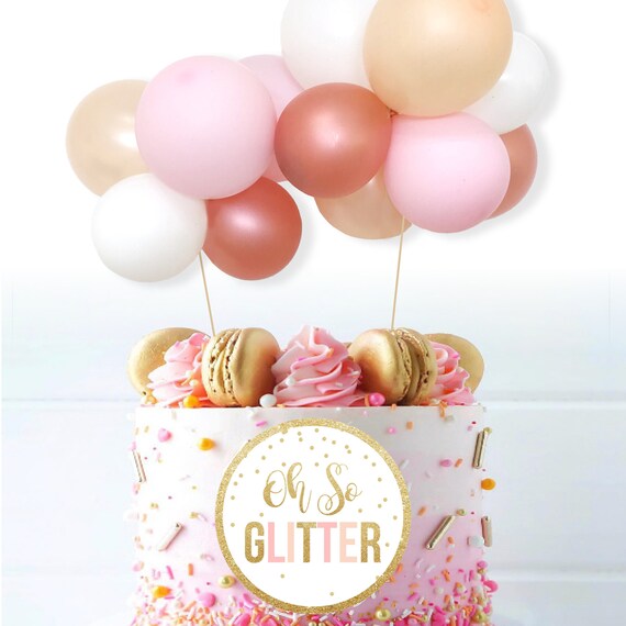 Decoration Gateau Anniversaire Fille Rose GoldDéco Gateau Ballon