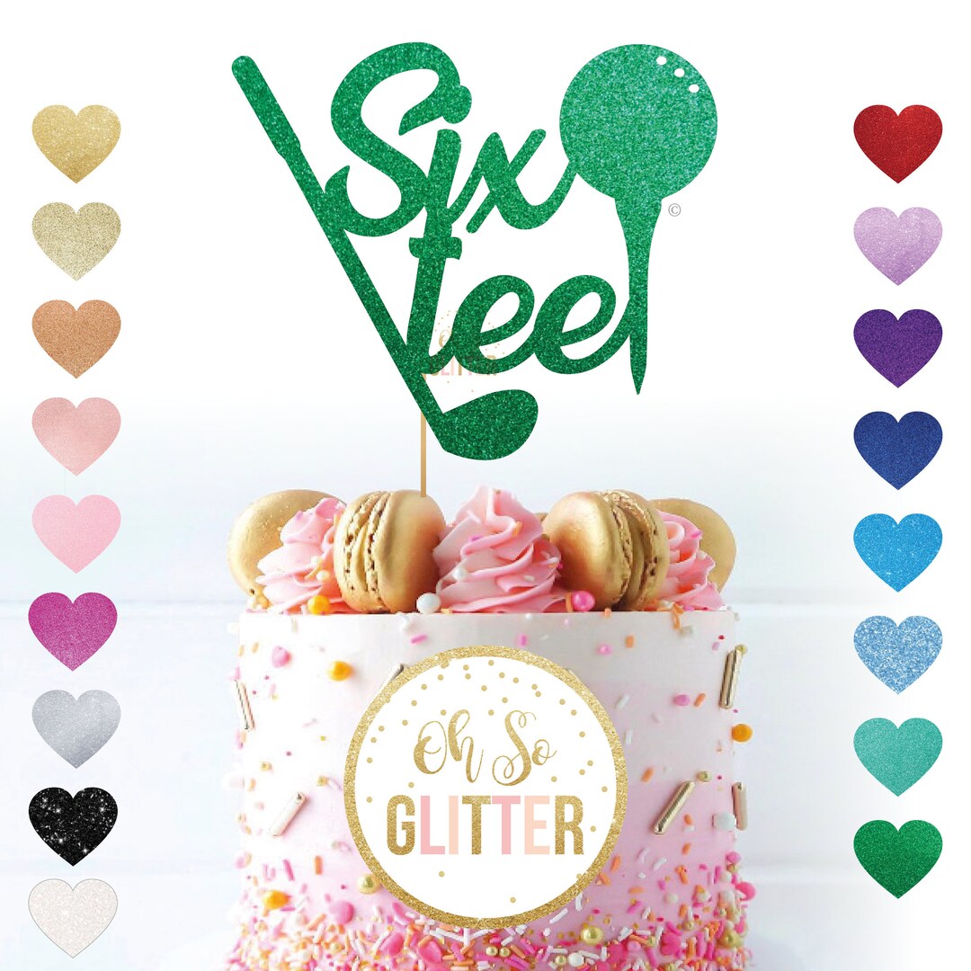 Golf Cake Topper, Golfing Glitter Cake Topper, 30 40 50 60 70 80 90