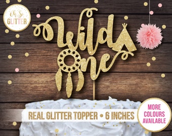 Wild One cake topper, custom cake topper, large cake topper, personalised cake topper, gold glitter cake topper, first birthday topper,cake