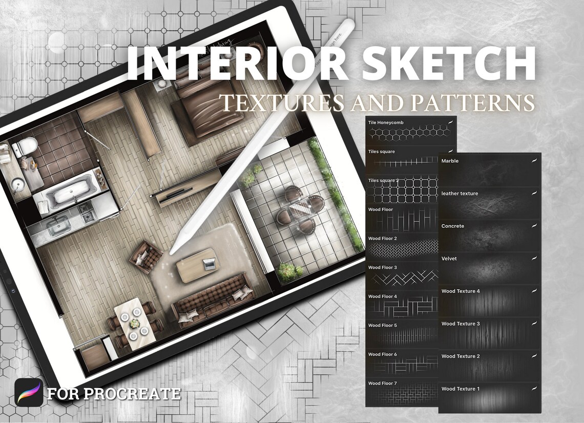 Procreate brushes for interior sketch procreate architecture Etsy