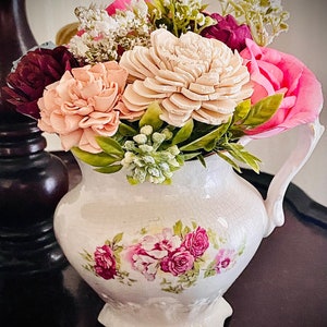 Victorian SolaWood Floral Arrangement in Vintage China